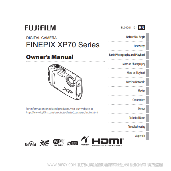 富士 XP70 英文版 finepix series owner's manual 說明書下載 使用手冊(cè) pdf 免費(fèi) 操作指南 如何使用 快速上手