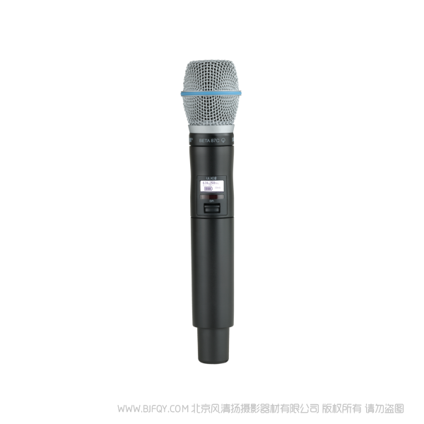 Shure 舒爾 ULXD2/B87C Beta87C話筒配備ULXD2手持式發(fā)射機(jī) ULX-D數(shù)字無線系統(tǒng)之BETA87C手持式無線發(fā)射機(jī)。