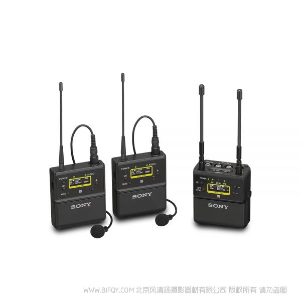 索尼 UWP-D27 一拖二 B40x2,P41Dx1 無線腰包式麥克風(fēng)套件,帶腰包式發(fā)射器、2 通道便攜式接收器、領(lǐng)夾式麥克風(fēng)和配件