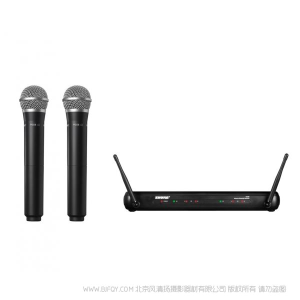 Shure 舒爾 SVX288/PG58 雙人聲無線系統(tǒng)  一拖二 包括SVX88雙通道分集接收機，2個帶PG58話筒頭的手持發(fā)射機。